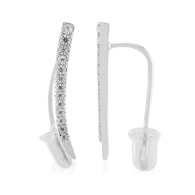 Cavill - 925 Sterling Zilveren Oorbellen - Rhodium Gerhodineerd - 26x Ronde Tanzanian Zirkonia (0,235 ct) - Luxe Elegante Oorsieraden