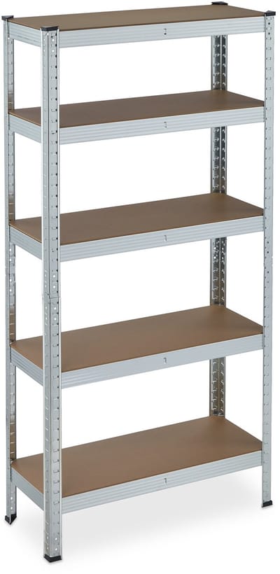 2x opbergrek verzinkt - stellingkast - 5 etages - magazijnrek - 150 x 75 x 30 cm