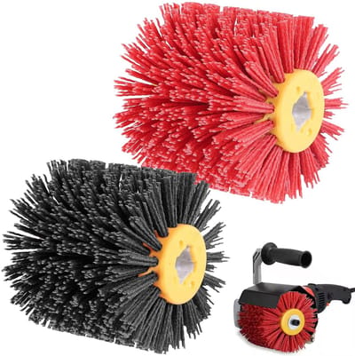 2 Stuks Schuurborstels 80 Korrel - 100 mm Breedte | Nylonborstel voor Satijnmachine, Ideaal voor Schuren en Polijsten