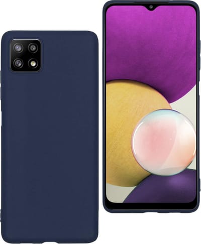 Hoesje Geschikt voor Samsung Galaxy A22 5G - Sterk & Shockproof - Hoes Cover - Siliconen Case - Donkerblauw