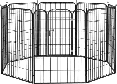 PawHut Puppy-outlet voor puppyren individueel ontworpen metaal zwart D06-107V01