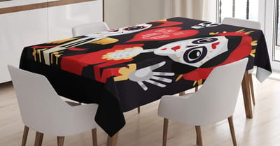 ABAKUHAUS Tafelkleed Dag der Doden – 140x200 cm – wasbaar – binnen/buiten – Koksgrauw