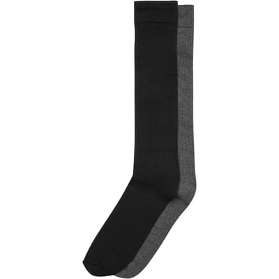 Urban Classics - High knee 2pack Overknee sokken - 35/38 - Zwart/Grijs