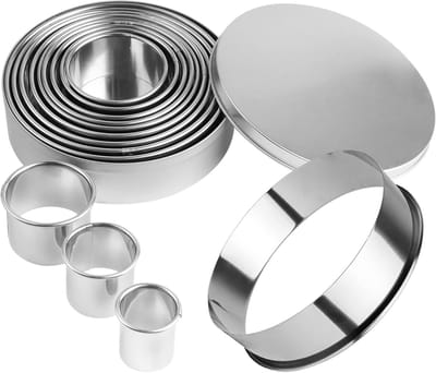 Famanu - Mini Ronde Koekjessnijder Set Roestvrij Staal Cirkel Koekjessnijder Ring Scone Cutter Voor Gebak Donut Fondant Bakken DIY Taart