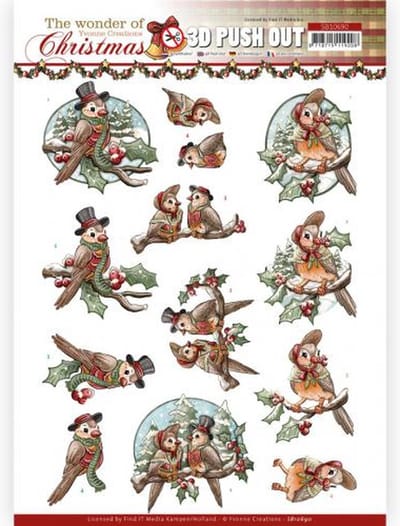 3D Push Out - Yvonne Creations - The Wonder of Christmas - Wonderful Birds