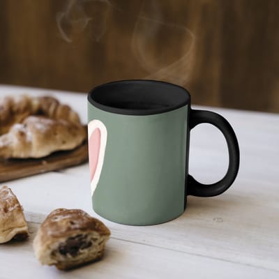 Magische Mok - Foto op Warmte Mokken - Koffiemok - Hazen - Oren - Roze - Magic Mok - Beker - 350 ML - Theemok