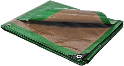 4 x 5 meter Afdekzeil HQ250MU Groen Bruin Waterdicht Hoge Prestatie Anti-UV - -