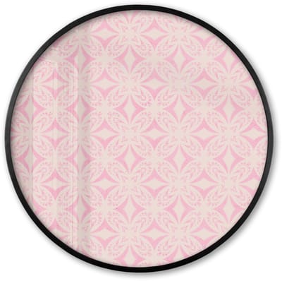 Poster in lijst Rond - Fotolijst 60x60 cm - Posters - Patroon - Vormen - Beige - Roze - Ronde posterlijst zwart - Decoratie - Wanddecoratie woonkamer - Muurdecoratie slaapkamer
