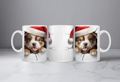 Koffiemok kerst 3D Hond