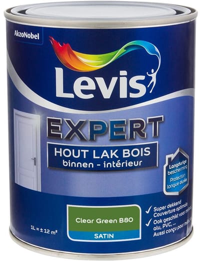 Levis - Expert Hout Lak Binnen Satin Mix - Clear Green B80 - Mengverf - 1 L