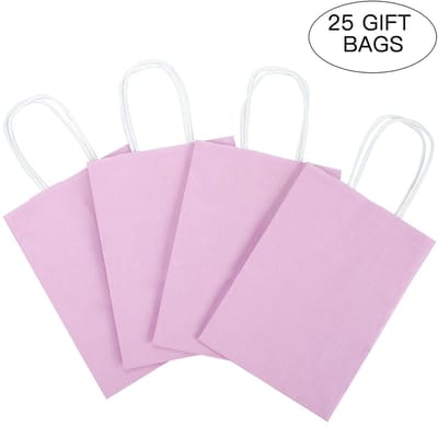 Dailygoods- Geschenkzakjes 25 stuks - Papieren Tassen - Kraftpapier 120 g - Afmetingen 15x8x21 cm - Met Handgrepen - Ideaal voor Verjaardag/Huwelijksfeest - Cadeautas
