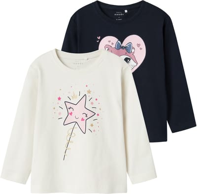 NAME IT NMFVEEN 2P LS NREG TOP Meisjes T-shirt - Maat 92