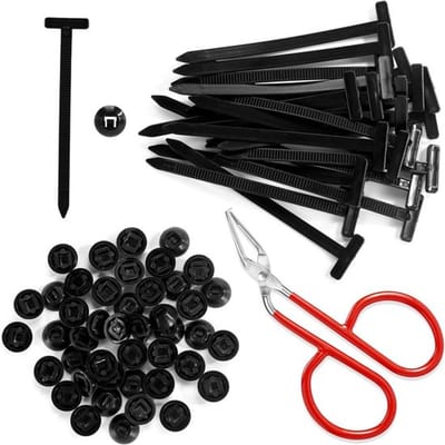 Universele Nylon Kabelbinders Set van 100 Stuks, Robuuste Zelfvergrendelende Kabelbinders voor Auto, Garage en Buitengebruik