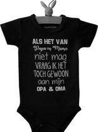 Baby Rompertje met tekst aankondiging bekendmaking zwangerschap cadeau voor de liefste aanstaande opa en oma oom tante papa mama broer zus