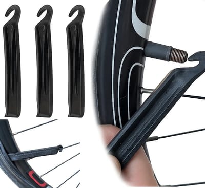 Bandenlichters – Set van 3 – Sterke Kunststof Bandenafnemers Geschikt voor Fiets, Racefiets & MTB – Lichtgewicht & Duurzaam – In elkaar klikbaar – Zwart