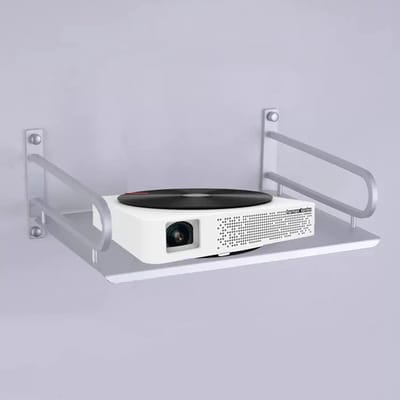 Projector Muurbeugel - Projectorstandaard Hanger - Thuisbioscoop Inrichting - Universele Aluminium Ondersteuning - 31x26x14cm - Wit