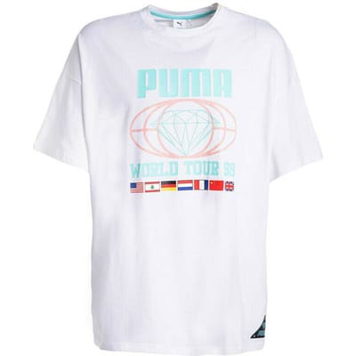 Puma x Diamond Supply Heren Tee Logo Casual Top Wit T-Shirt 578232 02