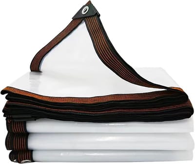 Doorzichtig Zwaar Belastbaar Dekzeil 1.5 x 2m - 6 Doorvoertules, Waterdicht PVC, Transparant Beschermzeil voor Tuin, Terras, Kas en Schuur