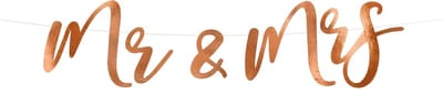PartyDeco - Banner MR / MRS Rose Gold