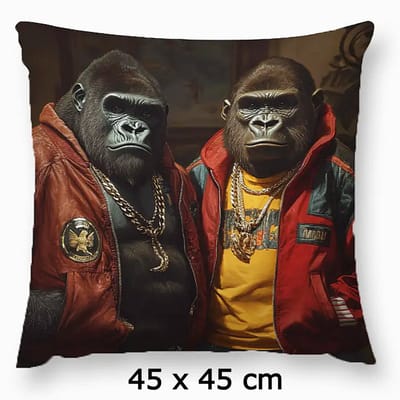 Allernieuwste.nl® Kussenhoes Hip Hop Gorilla’s - Urban Retro Kussenovertrek Polyester - 45x45 cm