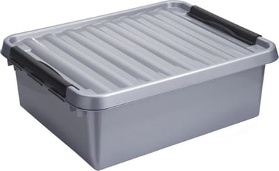Sunware - Q-line opbergbox 25L metaal zwart - 50 x 40 x 18 cm