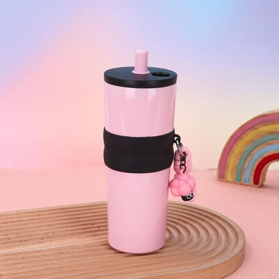 Nouvelle Tasse Thermos Créative en Acier Inoxydable de Haut Niveau d'Apparence, Portable avec Corde, Tasse de Voiture Portable, Paille d'Extérieur, Tasse Ice Bully 710ML