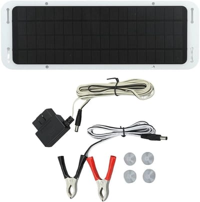 Zonnepaneel Acculader - Druppellader Kit - Accu Onderhoud - Waterdicht IP65 Ontwerp - 12V 0.5A - Zwart