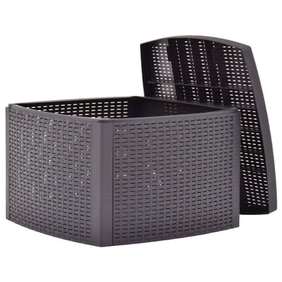 vidaXL - Bijzettafel - 54x54x36,5 - cm - kunststof - mokka