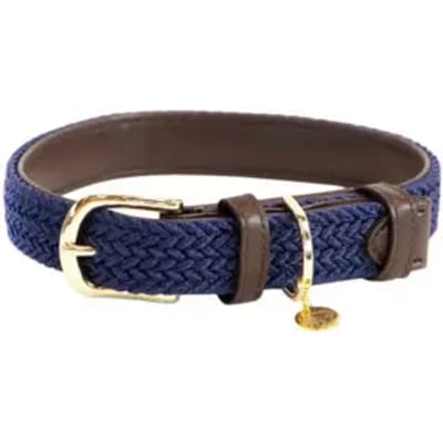 Kentucky Dogwear - Hondenhalsband - Gevlochten Nylon Hondenriem - Navy - Maat XXS (28cm)