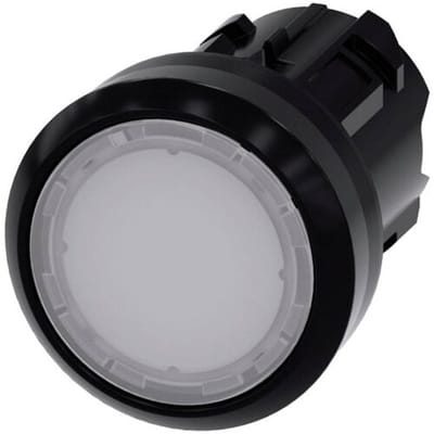 Siemens 3SU10010AA600AA0 3SU1001-0AA60-0AA0 Verlichte druktoets Kunststof frontring, Rond Knop Zwart, Wit Druk-ontgrendeling 1 stuk(s)