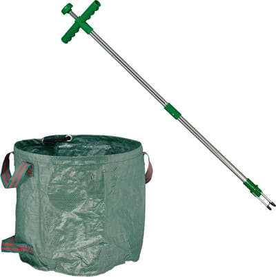 onkruidtrekker met tuinafvalzak - waterdicht - onkruidsteker - lange steel - 99 cm