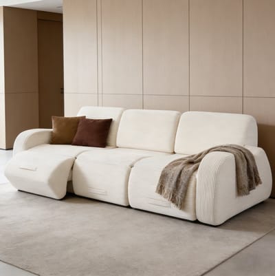 STILVORA Modulaire Hoekbank 3-Delig - Slaapfunctie En Flexibele Opstelling - Voor Woonkamer En Logeerkamer - Corduroy Beige