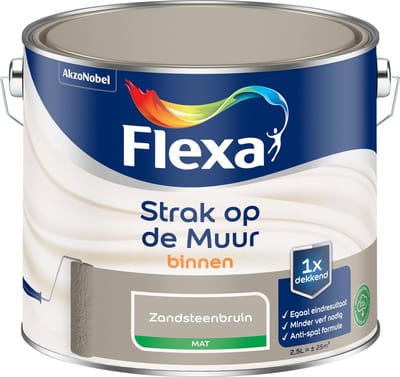 Flexa Strak Op De Muur Muurverf - Mat - Zandsteenbruin - 2,5l