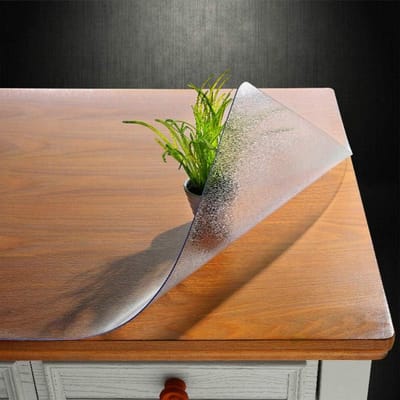 Tafelbeschermer - Onderlegger bureau - Tafel beschermen - 1.5mm dik houtnerf - 132 x 168 cm - Mat transparant