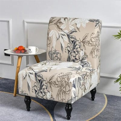 Bloemenprint Scandinavische Armloze Accentstoelhoes Enkele Bank Kruk Sliphoes Stretch Stoel Zittinghoezen Elastische Bankbeschermer 1PC gray