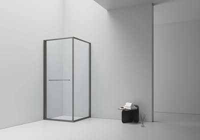 ALONI Inslide Douchecabine GUNMETAL - RUIMTEBESPAREND - OMKEERBAAR - 6MM VEILIGHEIDSGLAS - 90X90X200 CM