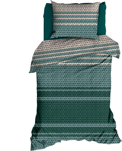 Romanette FLANEL Dekbedovertrek 140x200/220 Vicuna teal