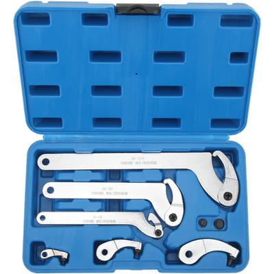 8 Stuks Verstelbare Haakpen Sleutel 35?120mm C-sleutel Set met Ronde Kop voor Motorfiets Crossmotor