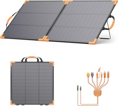 Draagbaar Zonnepaneel - Opvouwbare Zonne Charger - Kamperen en Stroomuitval - Hoge Efficiëntie 23.5% - 100W 20V - Zwart
