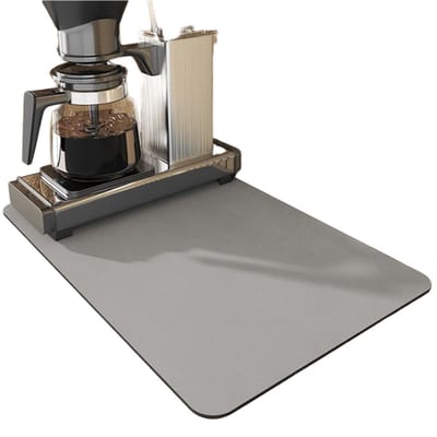 QTTVBTNA - Koffiemachine Droogmat - Absorberende en Antislip - Afdruipmat - Bescherming voor Keukentafel - Geschikt voor Kleine huishoudelijke apparaten, Keuken, Wastafel - Lichtgrijs - 30x50 cm - 1 Stuk