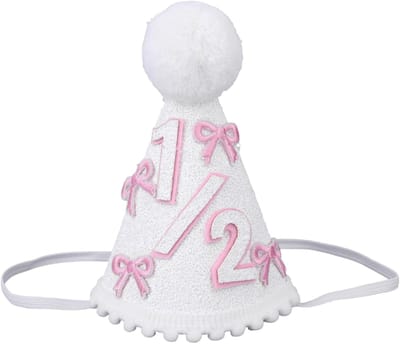 1/2 Verjaardagshoed, Leuke Baby Halve Verjaardagshoed 6 Maanden Feestdecoraties Boho Halve Hoofddeksel voor Babymeisje Jongen Verjaardagsdecoraties