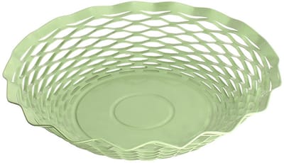 Broodmandje van RVS - Vintage - Rond - Pastel Groen - Ø 24 x H 5 cm