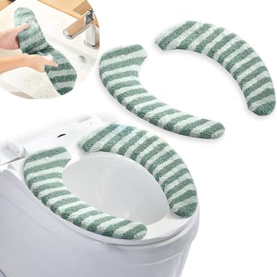 Toiletstoelhoes - Zitkussen - Badkamercomfort - Antislip en wasbaar - 38x10 cm - Grijs