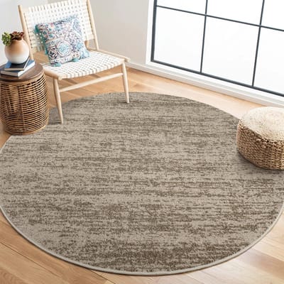Relax Oslo - Laagpolig Effen Vloerkleed - Rond - Modern Tapijt - Beige- 240 CM Ø