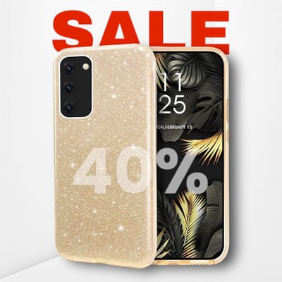 AziLine Glitter Goud Hoesje geschikt voor Samsung Galaxy A34 - Ultiem Luxe en Krachtig Glitter Goud Bescherming Hoesje - Glamour Gold Stevig Backcover van Premium Kwaliteit geschikt voor Samsung Galaxy A34