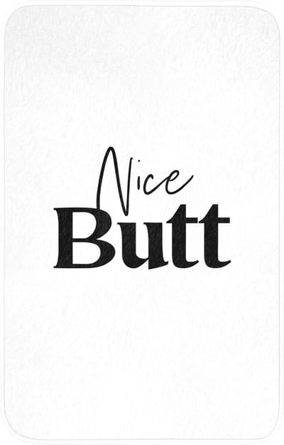 WC mat 50x80 cm - Antislip - Quote - Nice butt - Wit - Spreuken - Toiletmat - Vloermat - Douchemat - Toilet tapijt - Toiletmatten