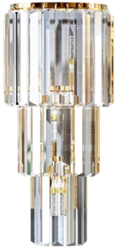 LabelOne Wandlamp - Wandlamp Binnen - Wandverlichting - Kristallen Lamp - verstelbare lichtkleuren - E14 - goud/transparant