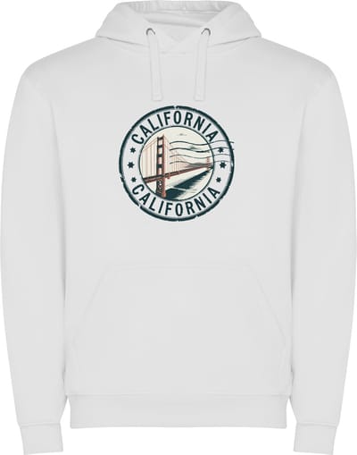 Witte Must have hoodie voor de echter Amerika liefhebber USA Amerikaanse staat California Print Full Color Color merk Roly maat S