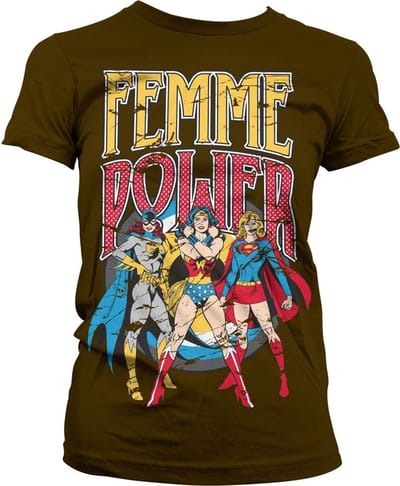DC Comics Femme Power Girly T-shirt voor dames, bruin