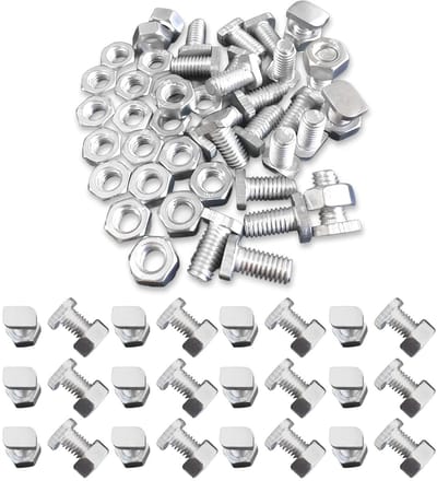 50 Stuks M6x12 Aluminium Hamerschroeven voor Kassen en Tuinen – Roestvrijstalen Schroeven met Moeren voor Betrouwbare Bevestiging